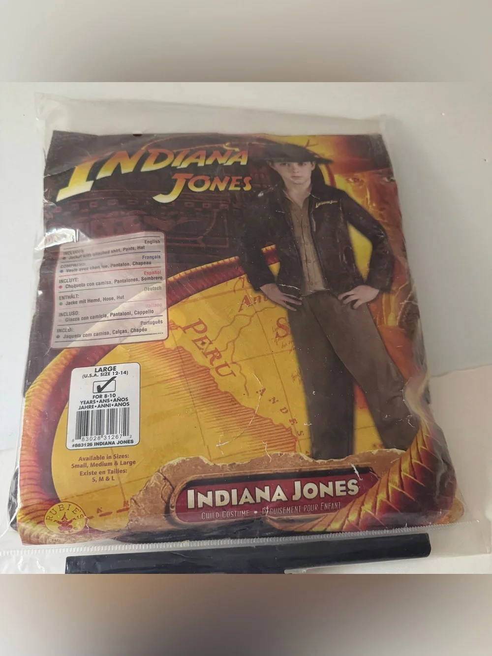Rubies Indiana Jones Costume Child Size Large 12-14 Jacket Shirt Pants Hat